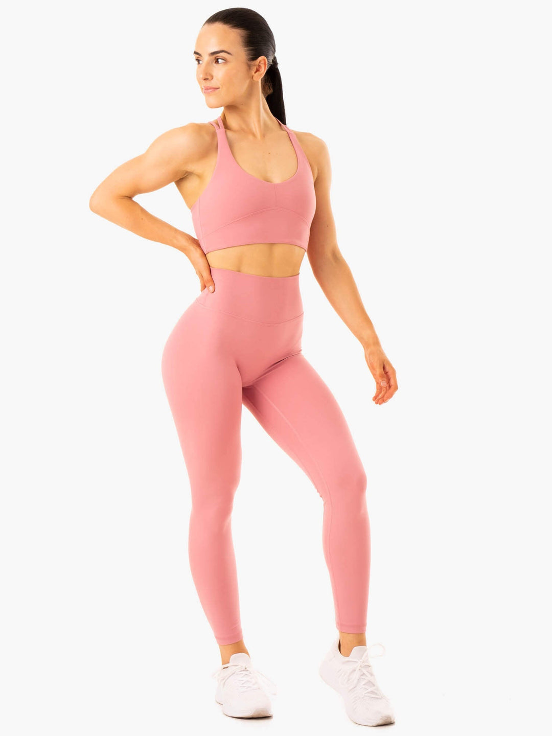NKD Refine High Waisted Leggings - Dusty Pink Clothing Ryderwear 