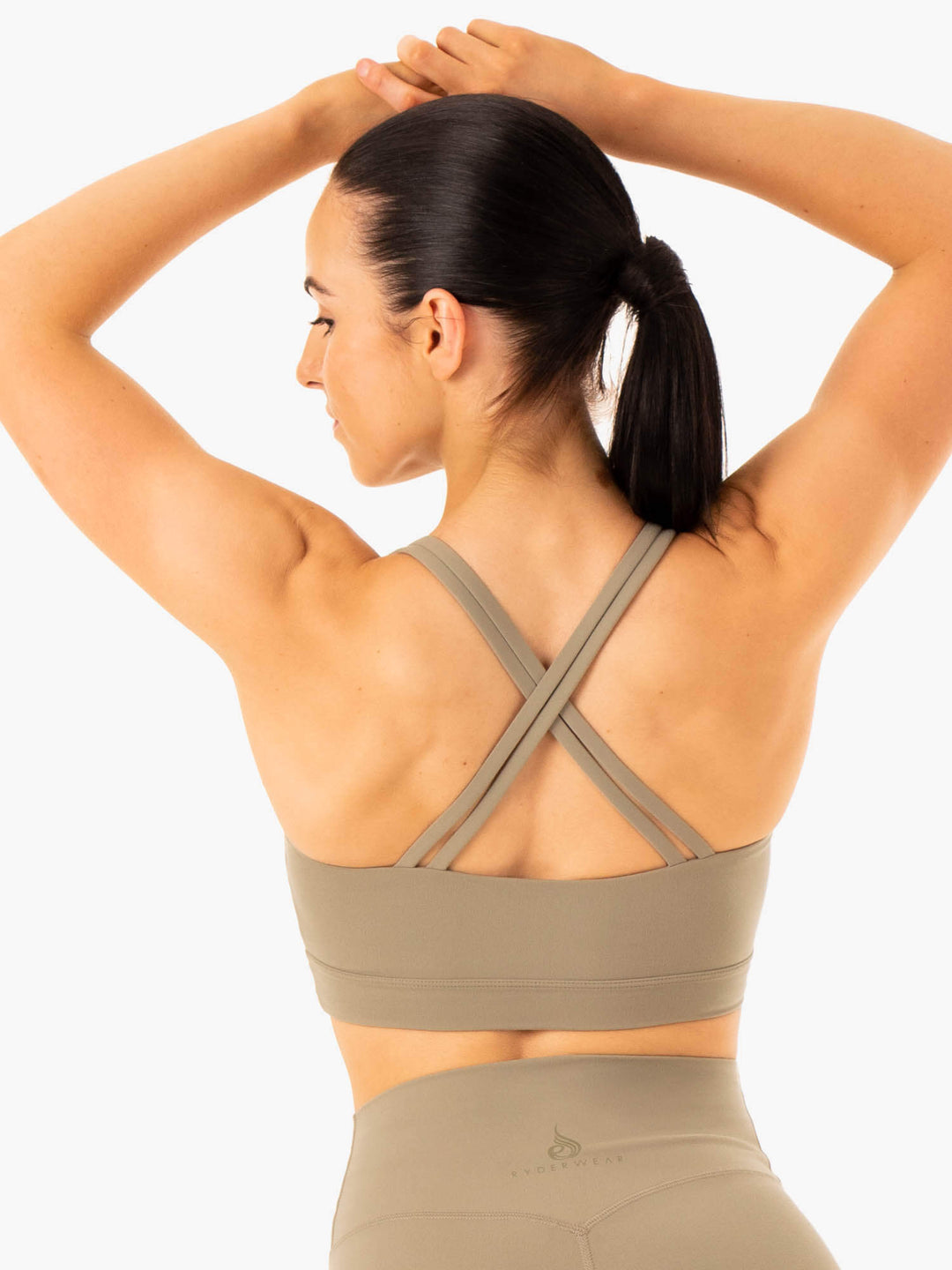 NKD Refine Sports Bra - Khaki Clothing Ryderwear 