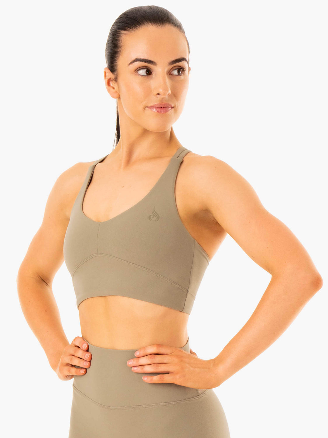 NKD Refine Sports Bra - Khaki Clothing Ryderwear 