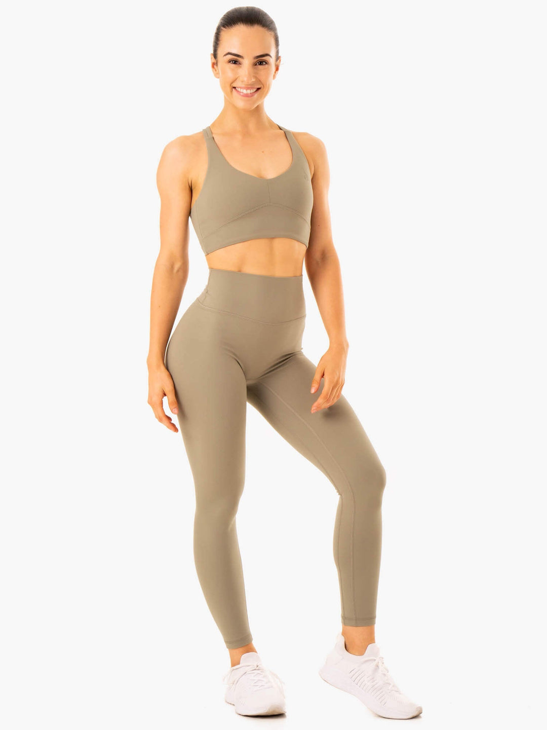 NKD Refine Sports Bra - Khaki Clothing Ryderwear 