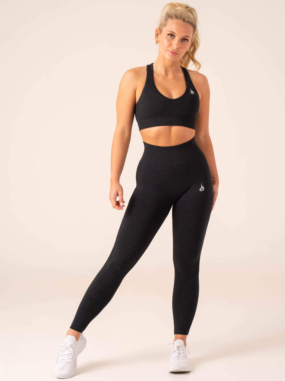 Ombre Seamless Leggings - Black Marl Clothing Ryderwear 