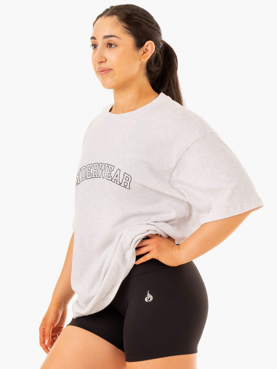 Oversized T-Shirt - Snow Marl Clothing Ryderwear 