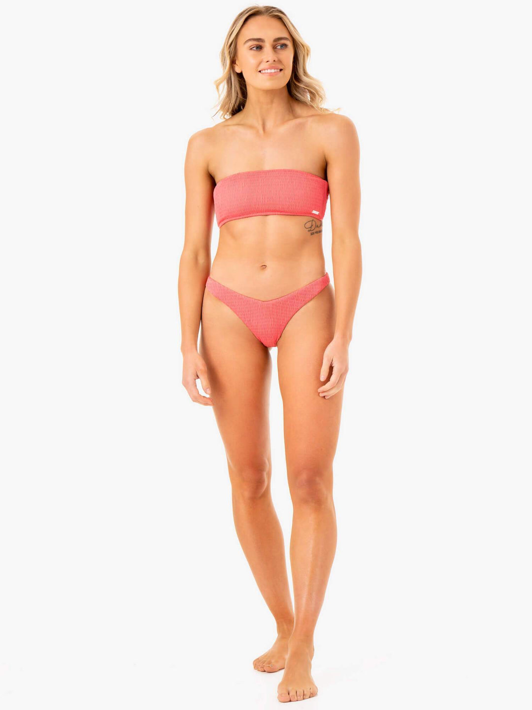 Paradise V Bikini Bottom - Coral Clothing Ryderwear 