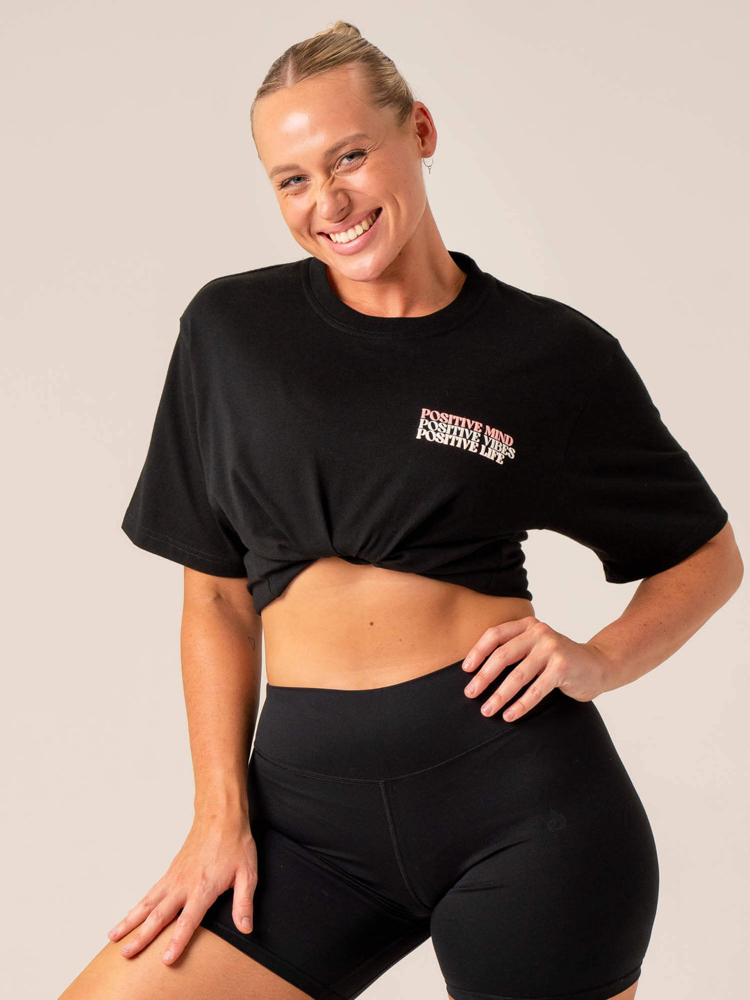 Positive Vibes T-Shirt - Black Clothing Ryderwear 