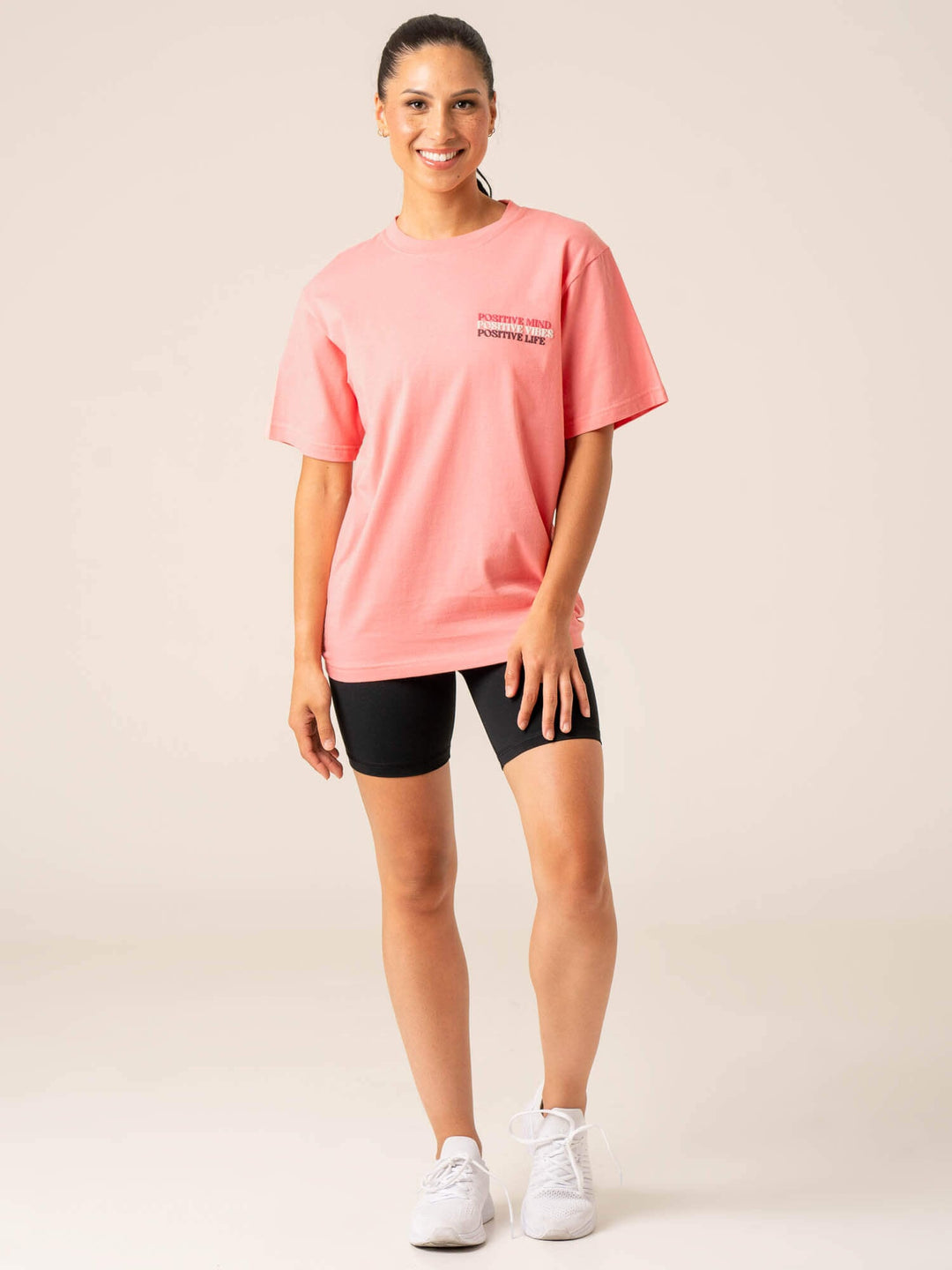 Positive Vibes T-Shirt - Pink Clothing Ryderwear 