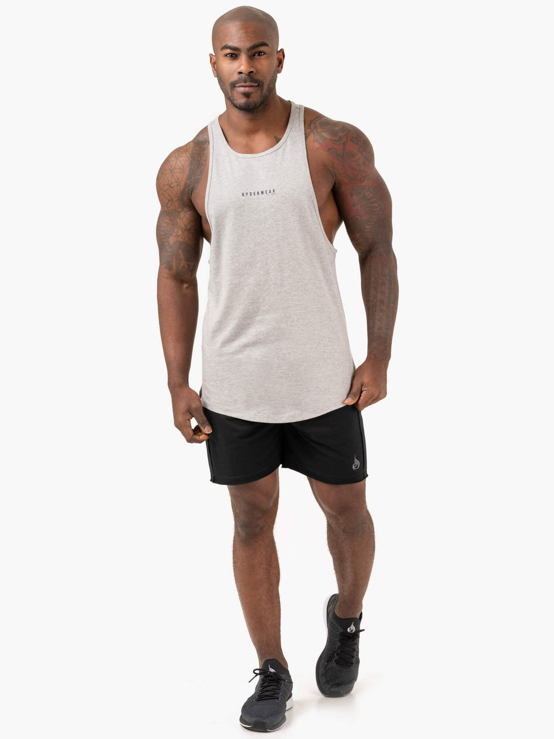 Pursuit Baller Tank - Light Grey Marl Clothing Ryderwear 