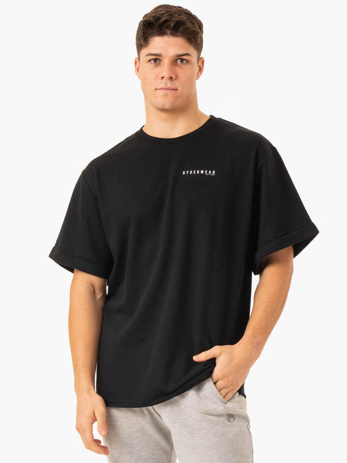 Pursuit Oversized Fleece T-Shirt Black