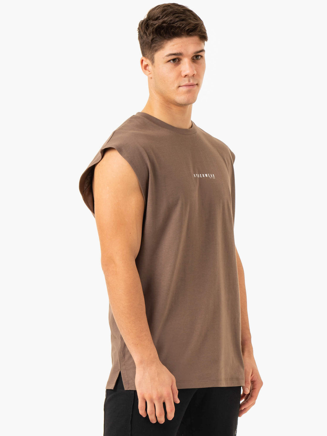 Pursuit Wide Cut Tank - Taupe Clothing Ryderwear 