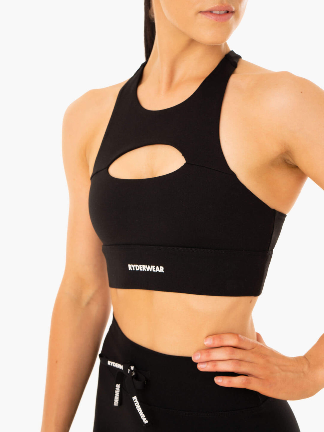 Replay Cut Out Sports Bra - Black Clothing Ryderwear 