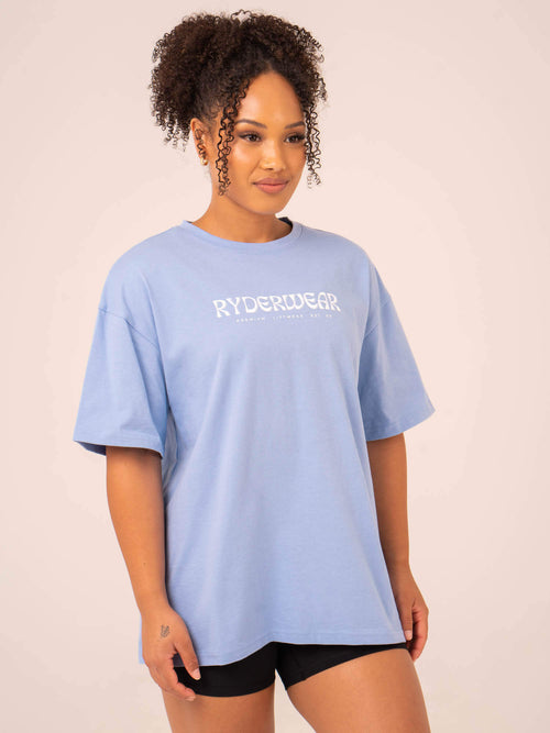 Retro Oversized T-Shirt Cornflower Blue
