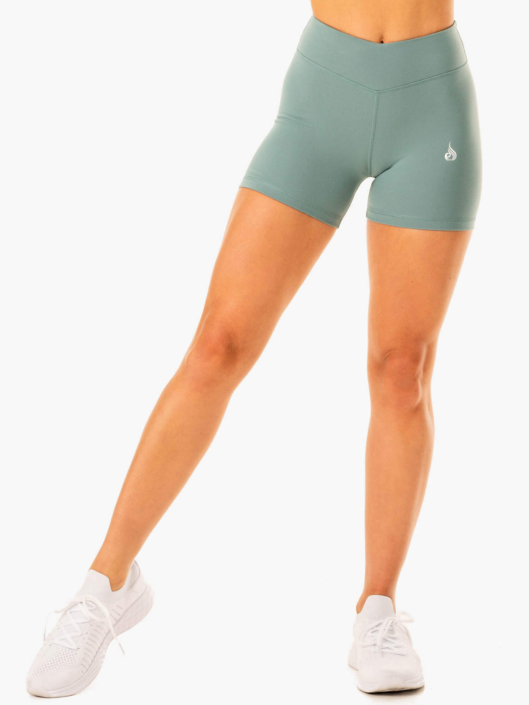Revival Scrunch Bum Shorts - Sage Green Clothing Ryderwear 