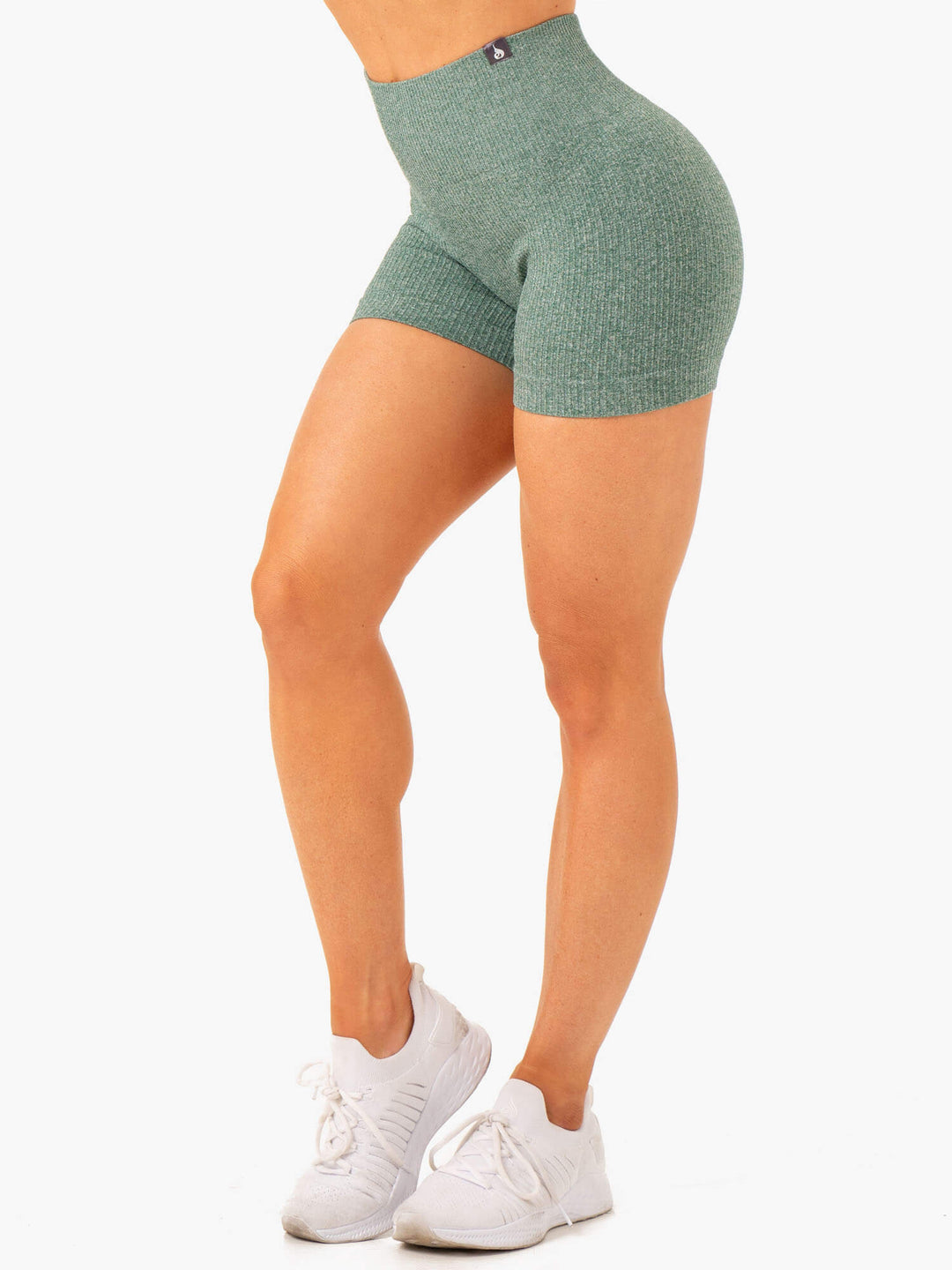 Rib Seamless Shorts - Green Marl Clothing Ryderwear 