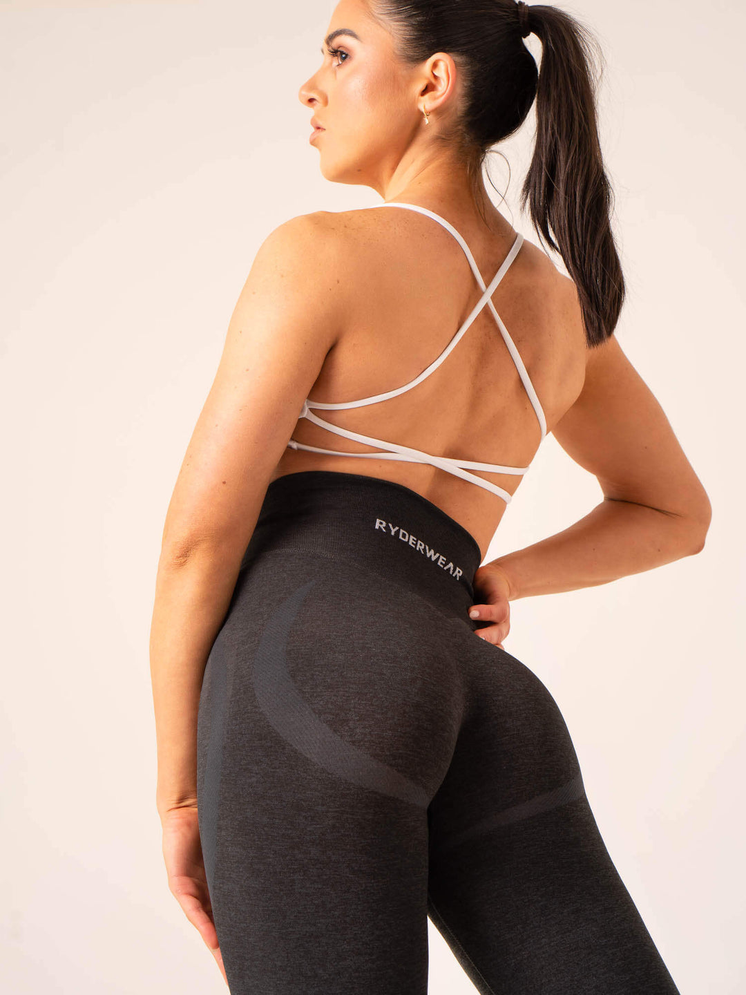 Staples Seamless Leggings Black Marl Ryderwear - Main Image
