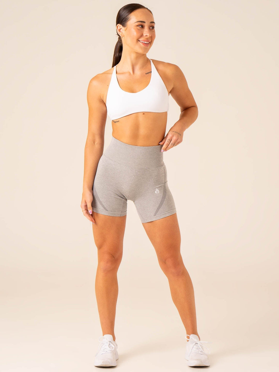 Sculpt Seamless Shorts - Light Grey Marl Clothing Ryderwear 