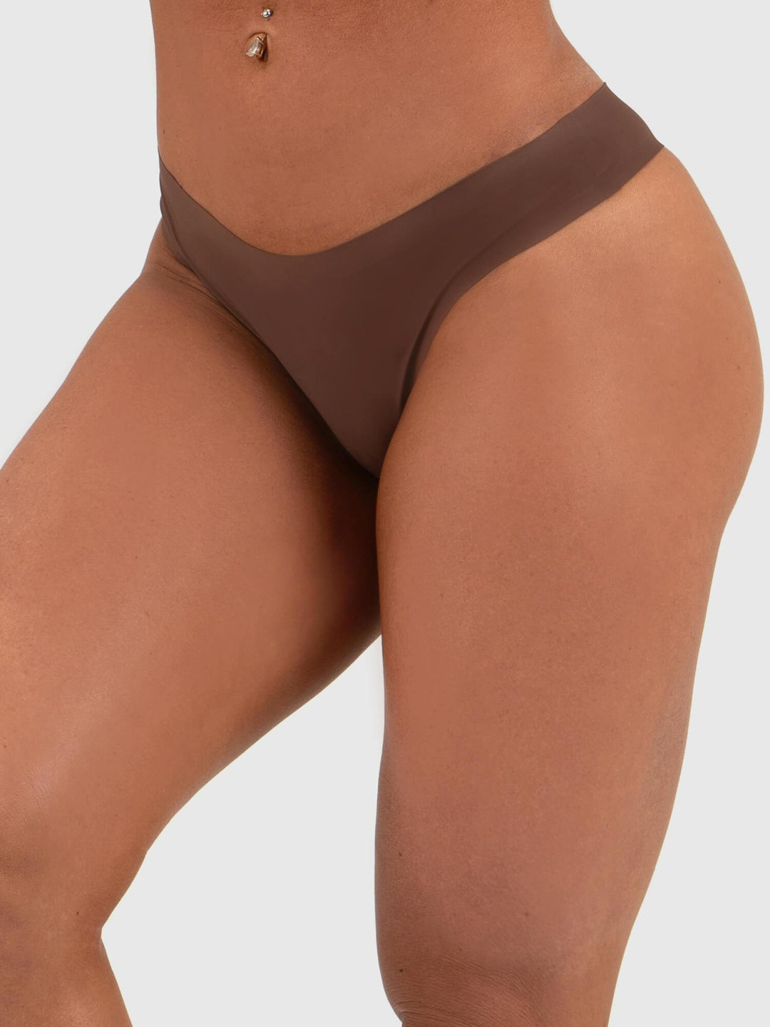 Essentials Women's Seamless Bonded Stretch Thong Underwear, Pack of 4
