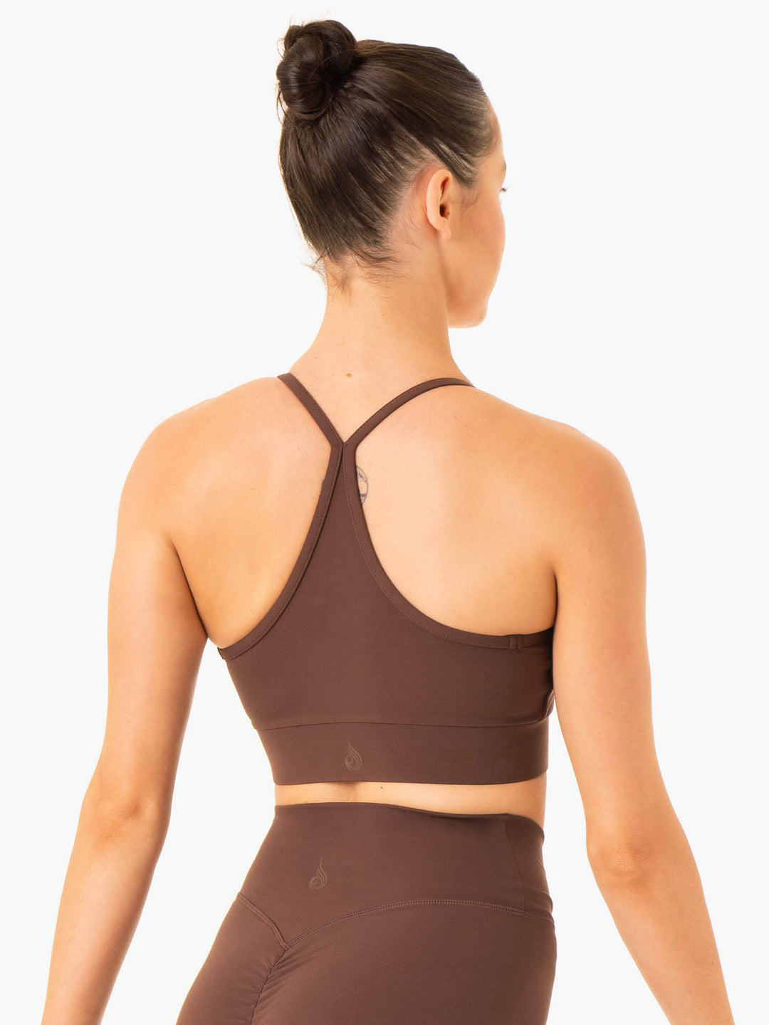 Serene Cross Over Sports Bra - Chocolate Clothing Ryderwear 