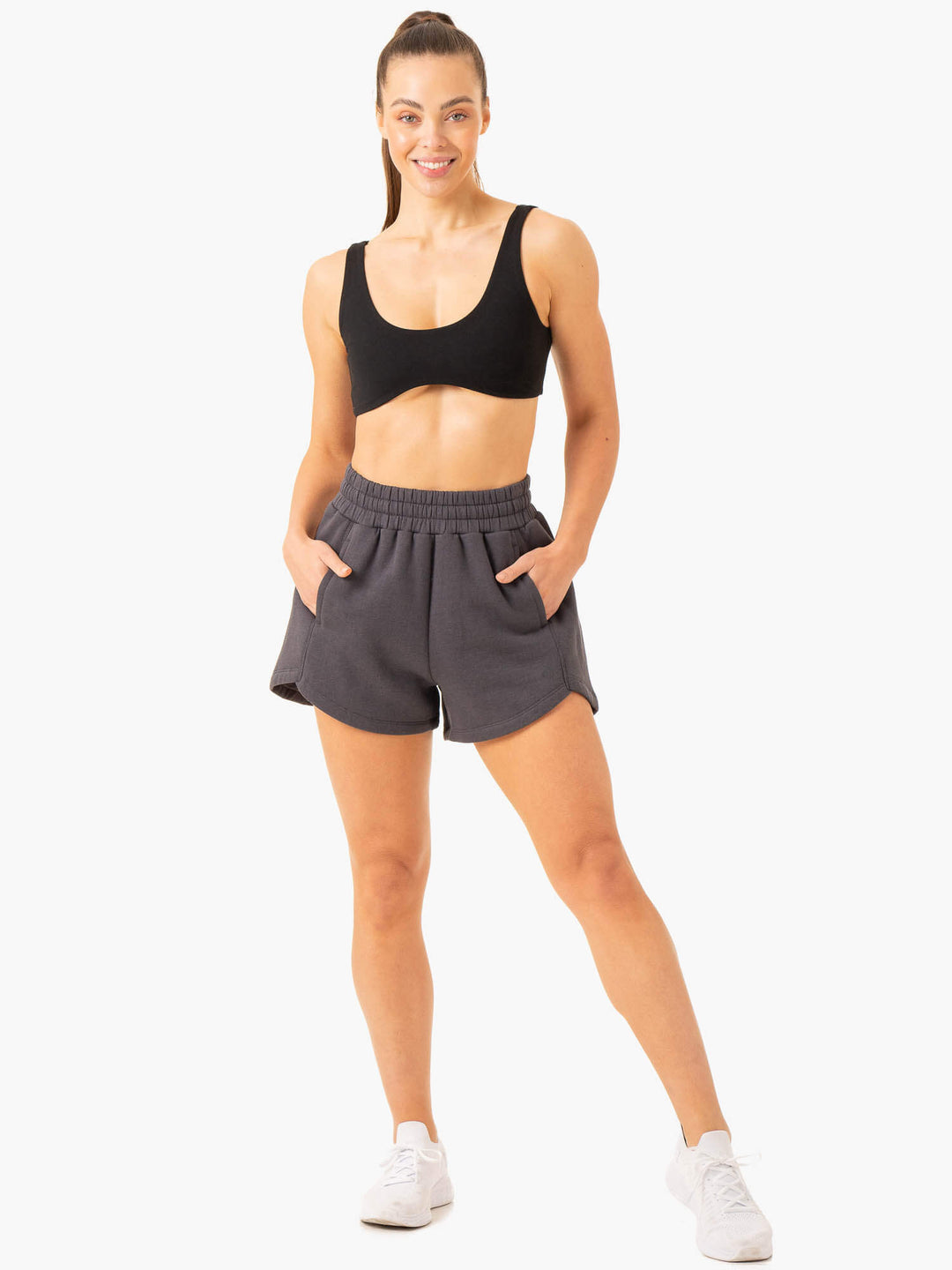 Sideline Track Shorts - Charcoal Clothing Ryderwear 