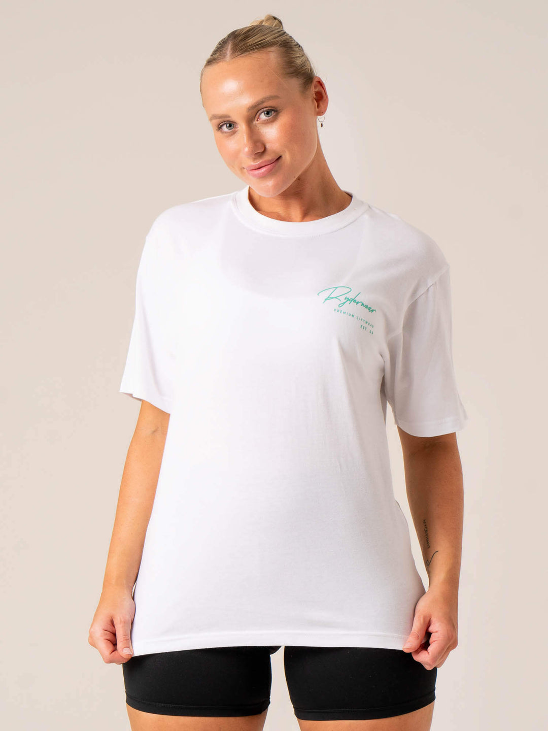 Signature T-Shirt - White Clothing Ryderwear 