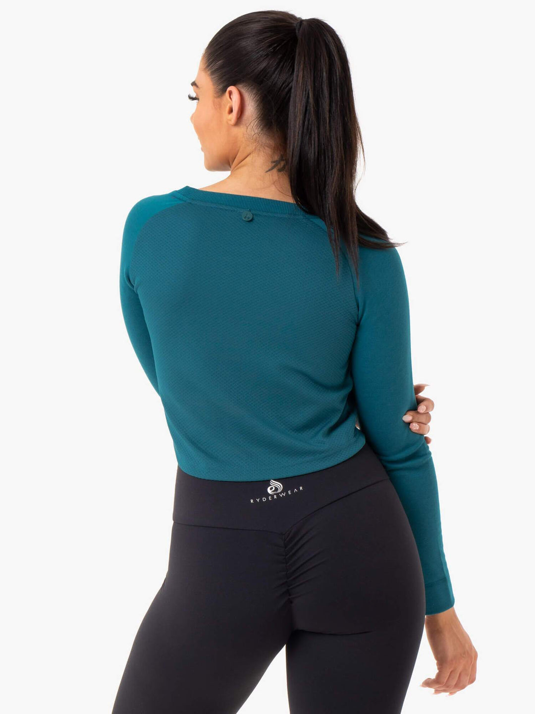 Staples Cropped Sweater - Emerald Clothing Ryderwear 