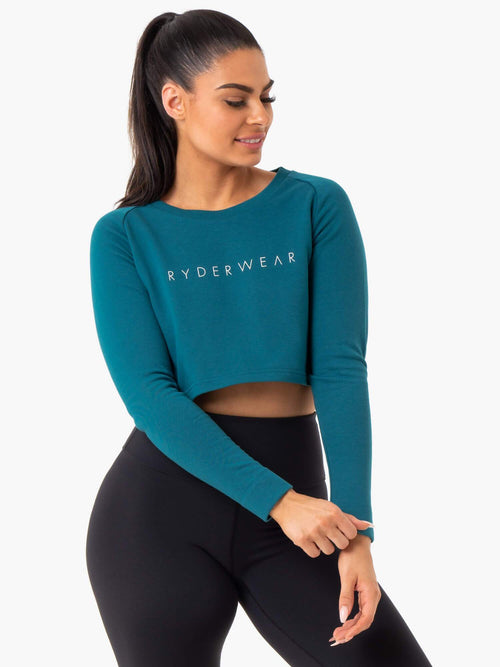 Staples Cropped Sweater Emerald