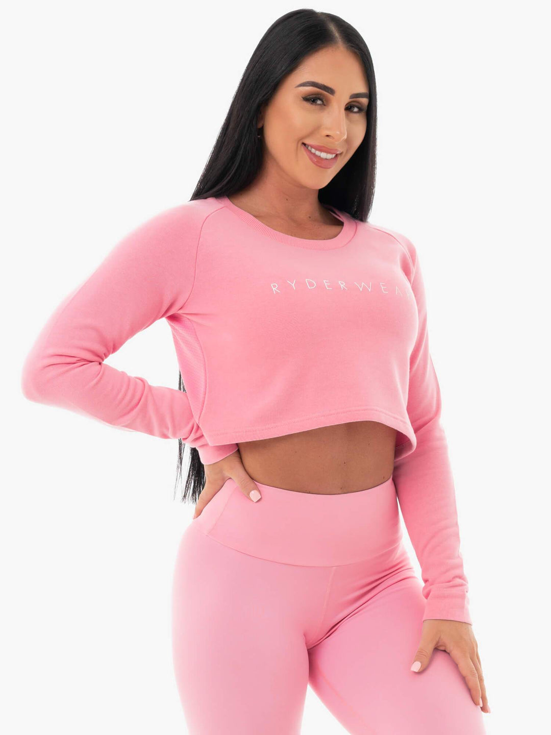 Staples Cropped Sweater - Pink Clothing Ryderwear 