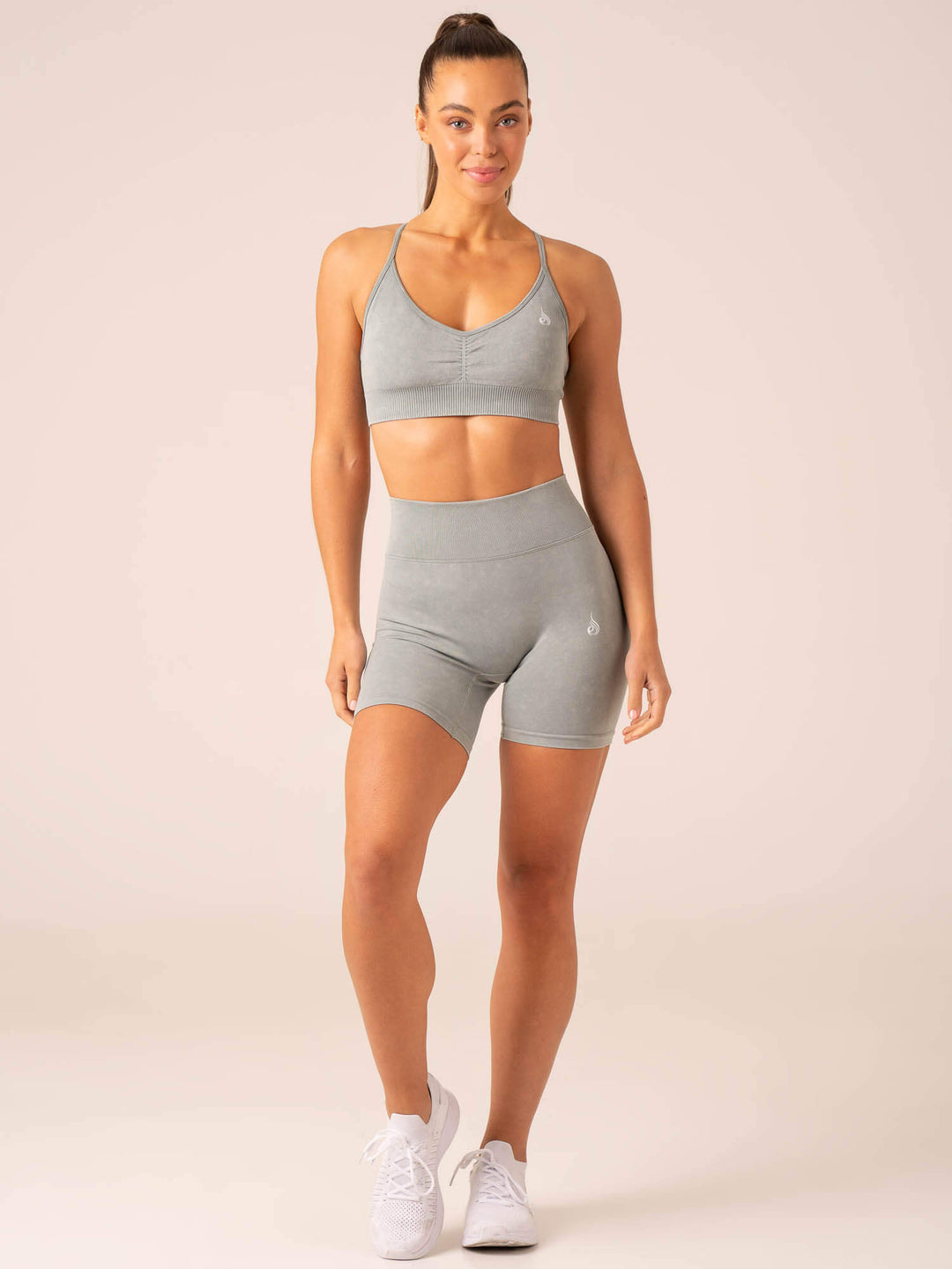 Stonewash Seamless Sports Bra - Sage Stonewash Clothing Ryderwear 