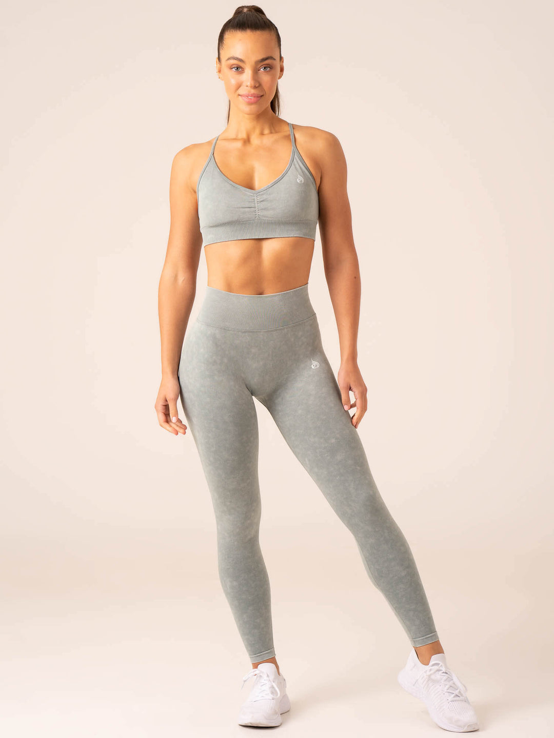 Stonewash Seamless Sports Bra - Sage Stonewash Clothing Ryderwear 