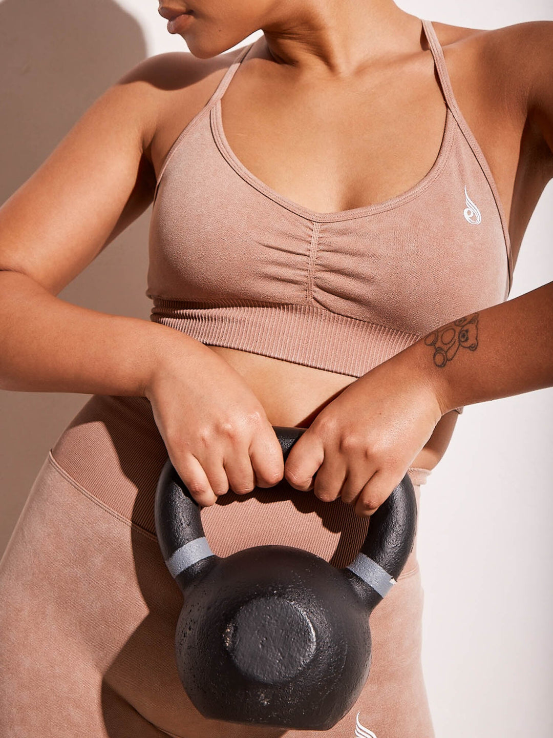 Stonewash Seamless Sports Bra - Tan Stonewash Clothing Ryderwear 