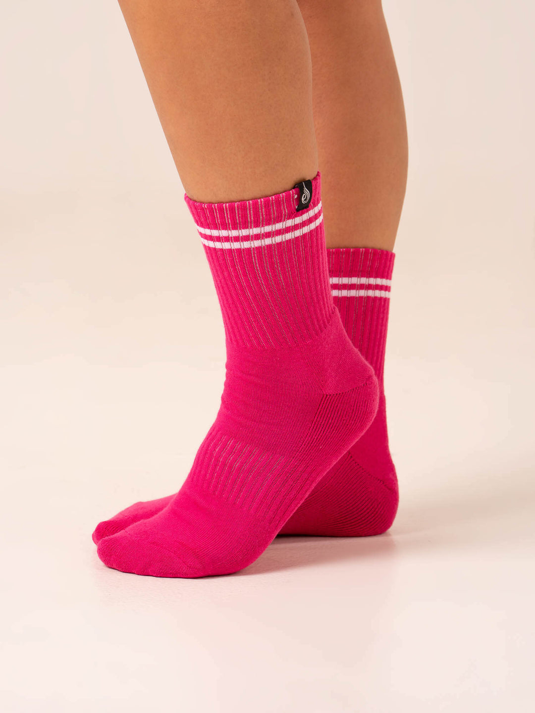 Stripe Crew Socks - Hot Pink/Lavender Accessories Ryderwear 