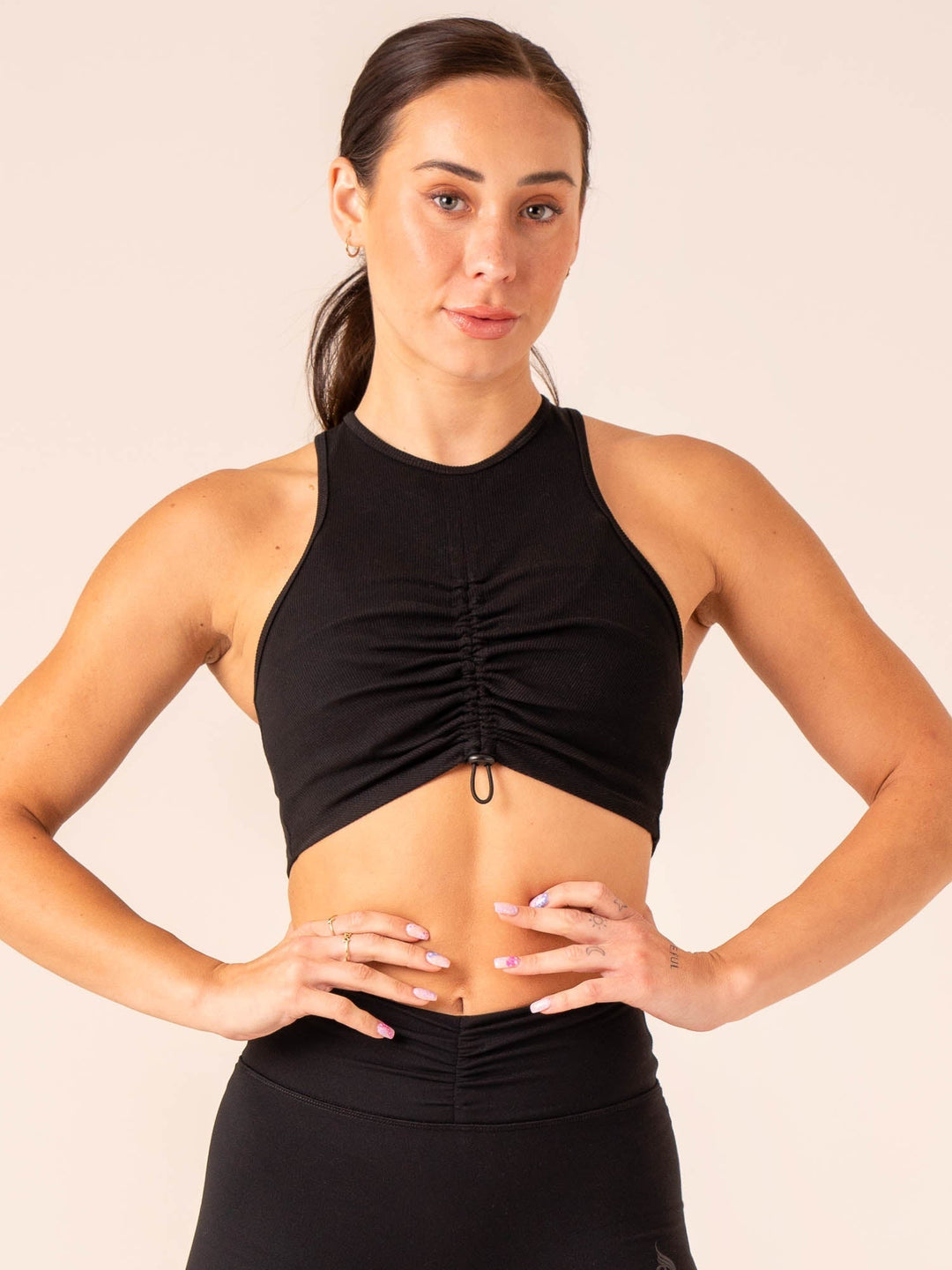 Tempo Rib Tank - Black Clothing Ryderwear 