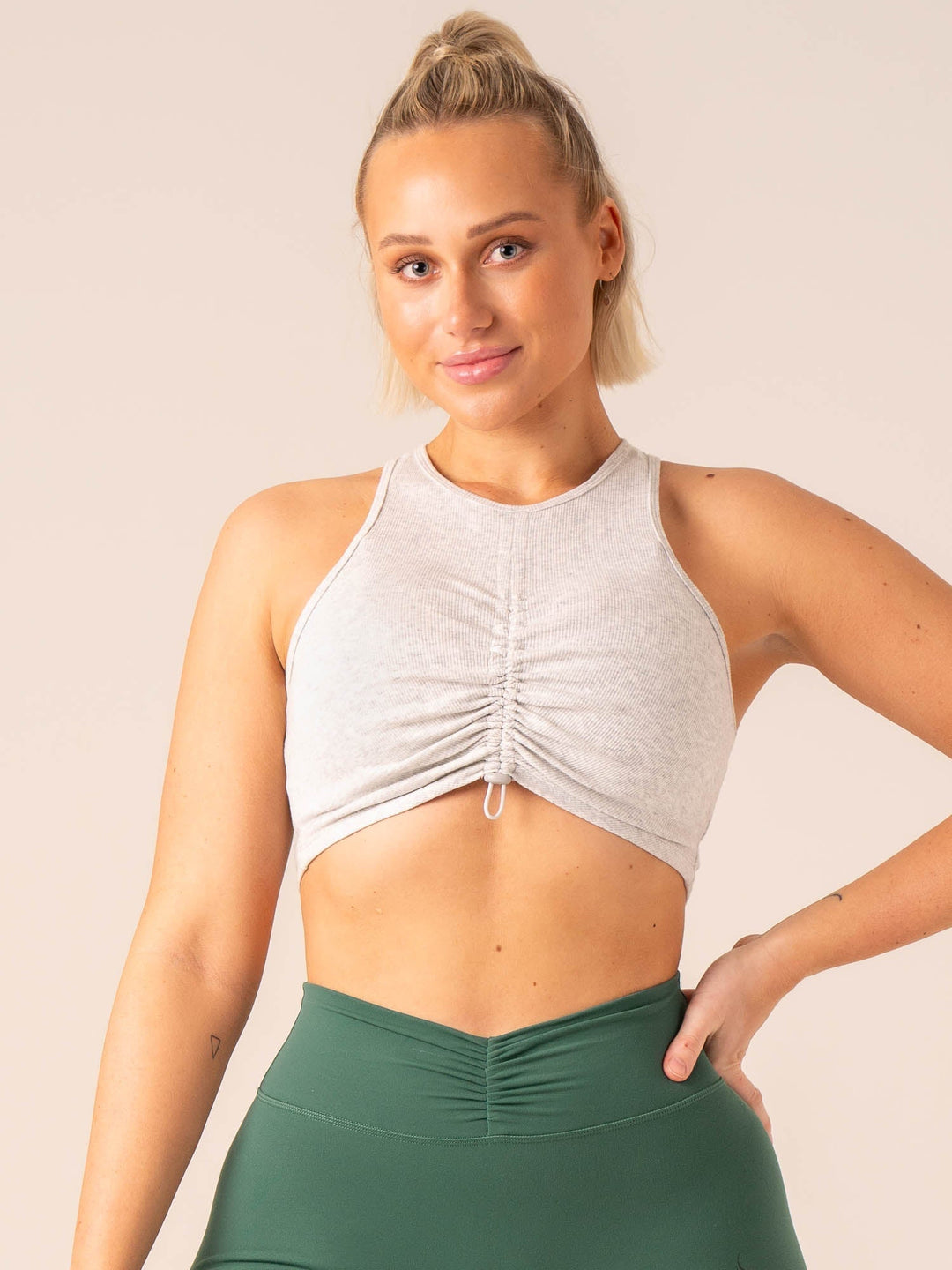Tempo Rib Tank - Snow Grey Marl Clothing Ryderwear 