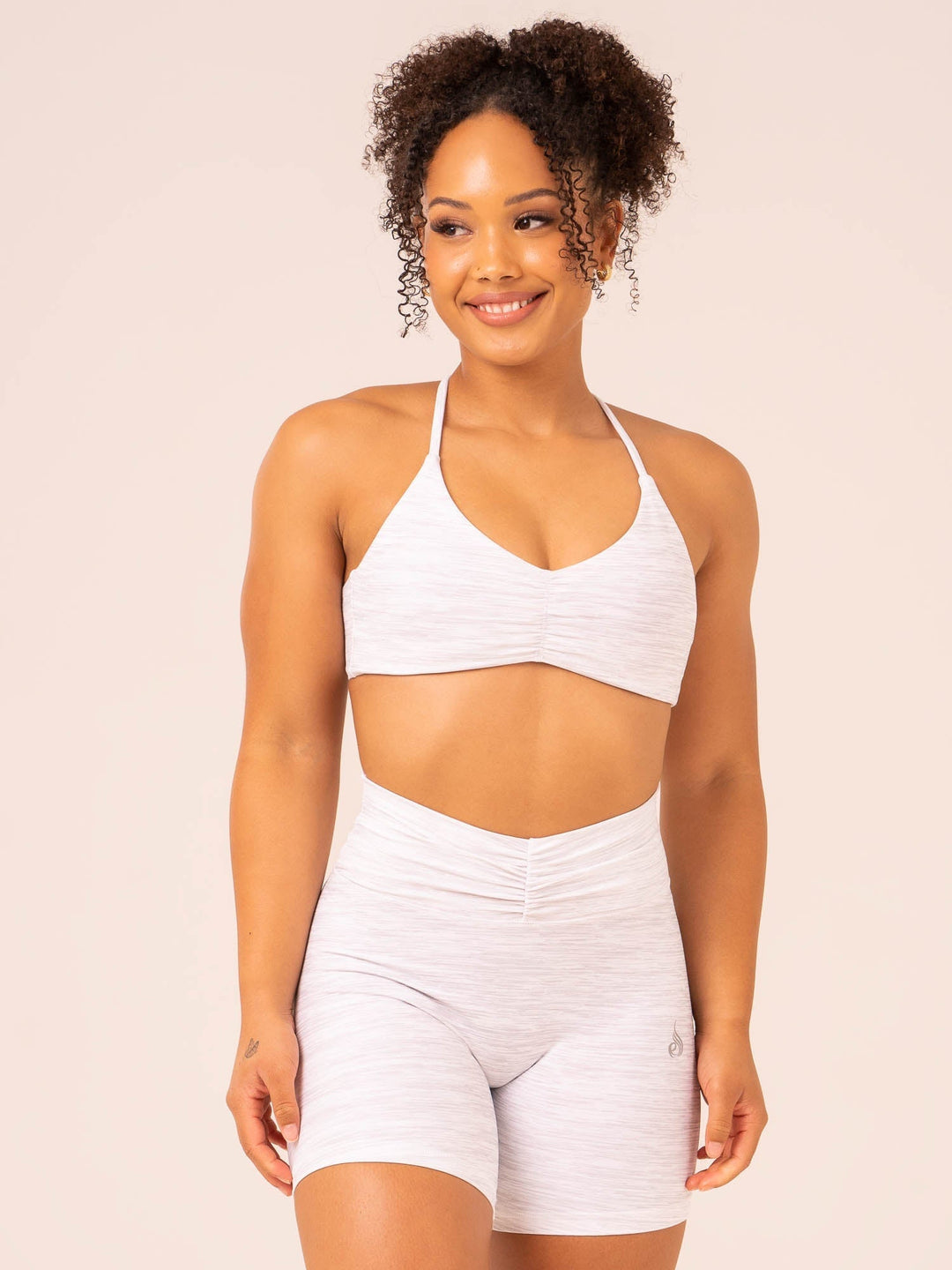 Tempo Sports Bra - Snow Grey Marl Clothing Ryderwear 