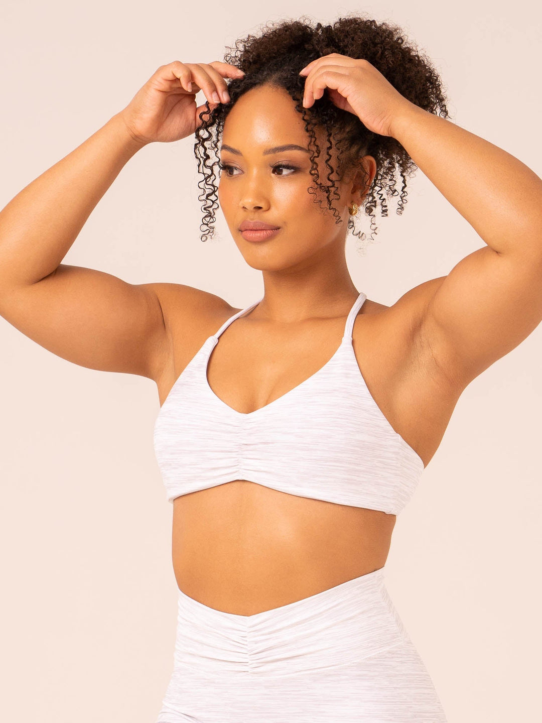 Tempo Sports Bra - Snow Grey Marl Clothing Ryderwear 
