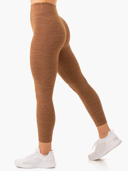Transform High Waisted Leggings - Chocolate Zebra - Ryderwear