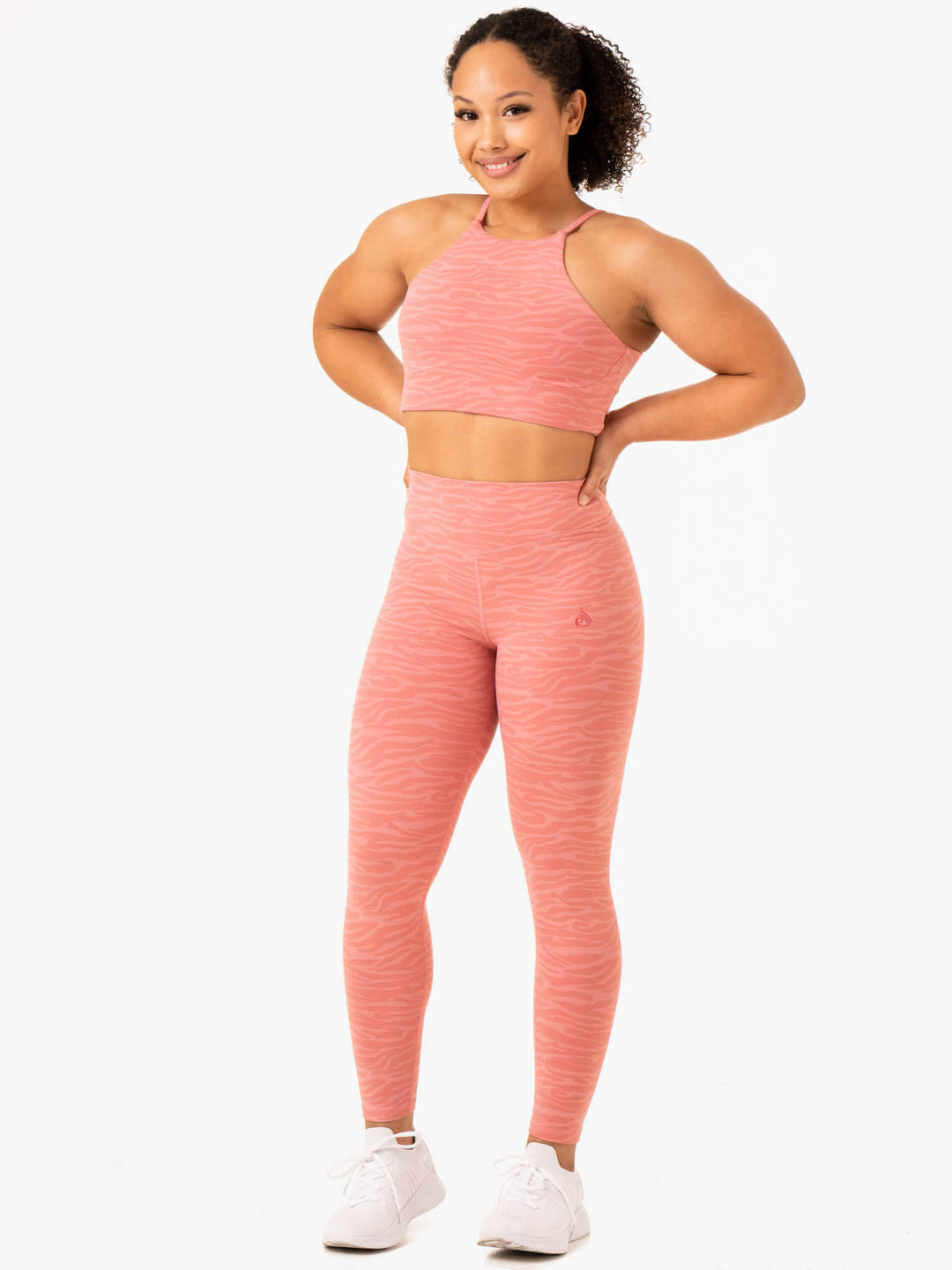 Transform Reversible Sports Crop - Pink Zebra Clothing Ryderwear 