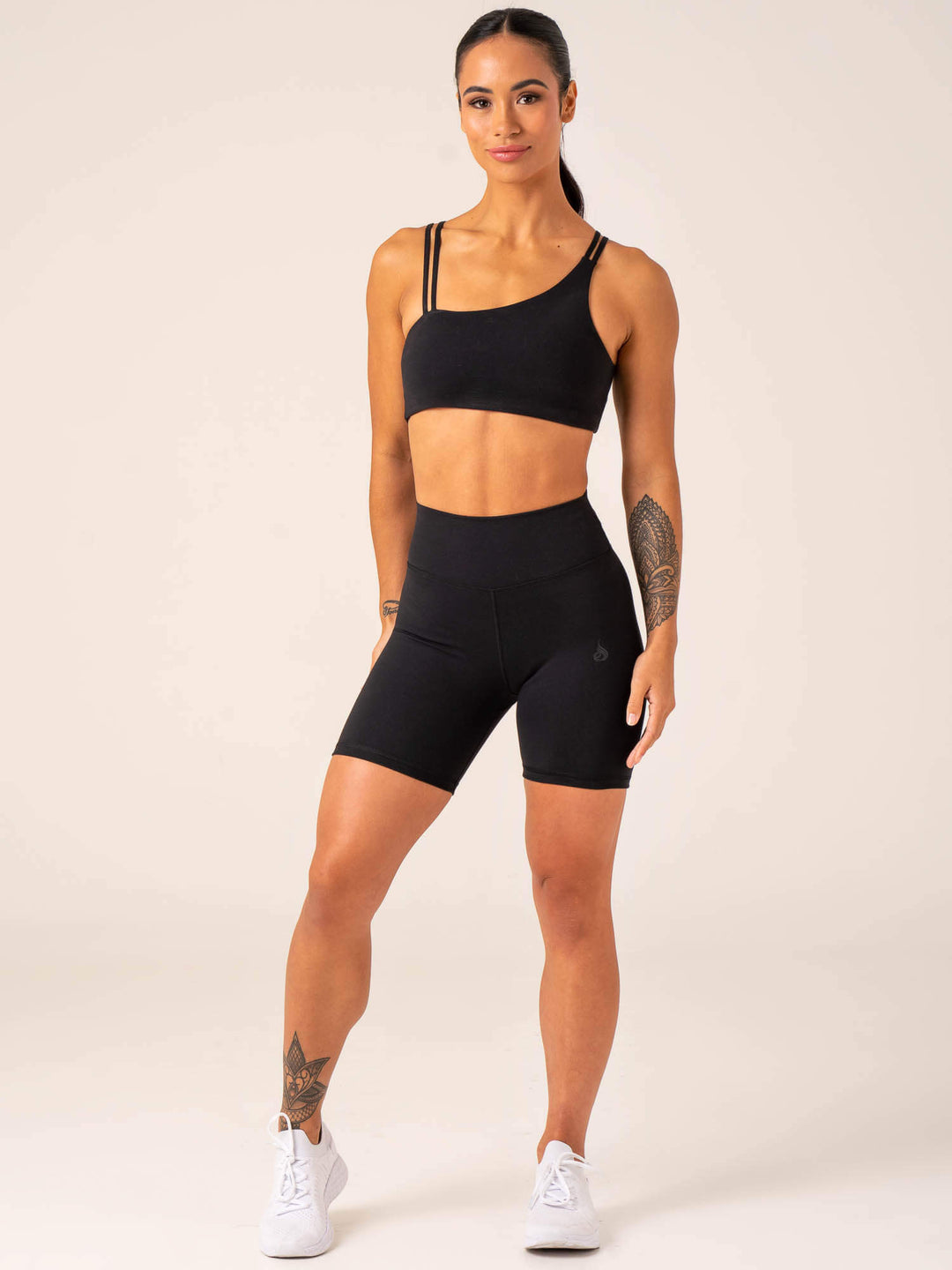 Unstoppable One Shoulder Sports Bra - Black - Ryderwear