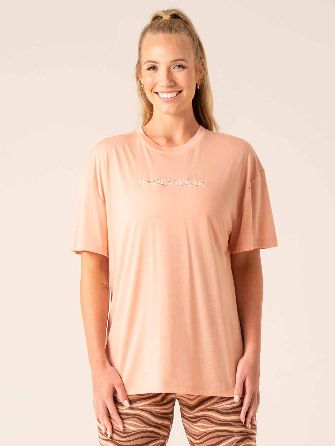 Unstoppable Oversized T-Shirt - Peach Clothing Ryderwear 
