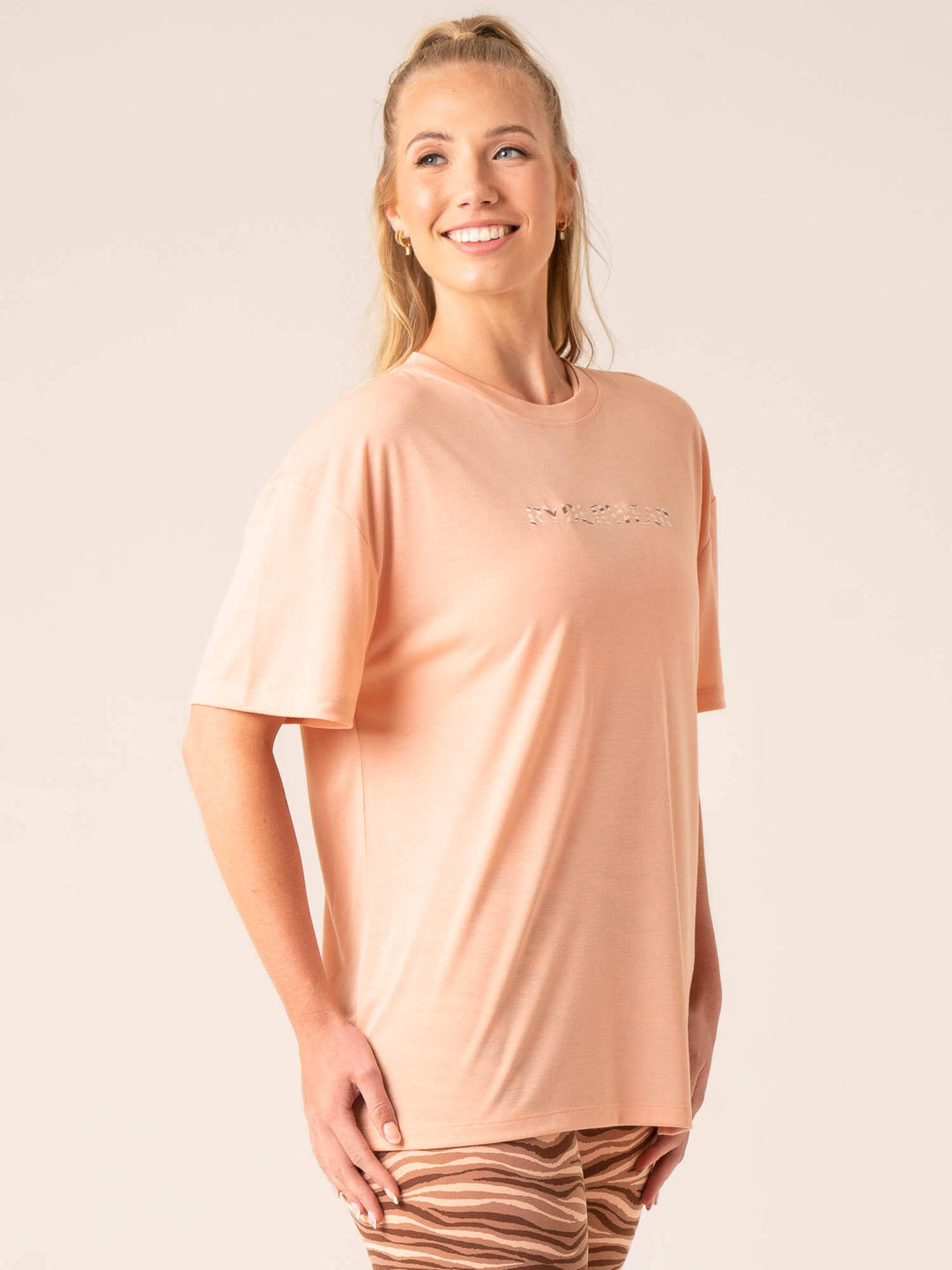 Unstoppable Oversized T-Shirt - Peach Clothing Ryderwear 