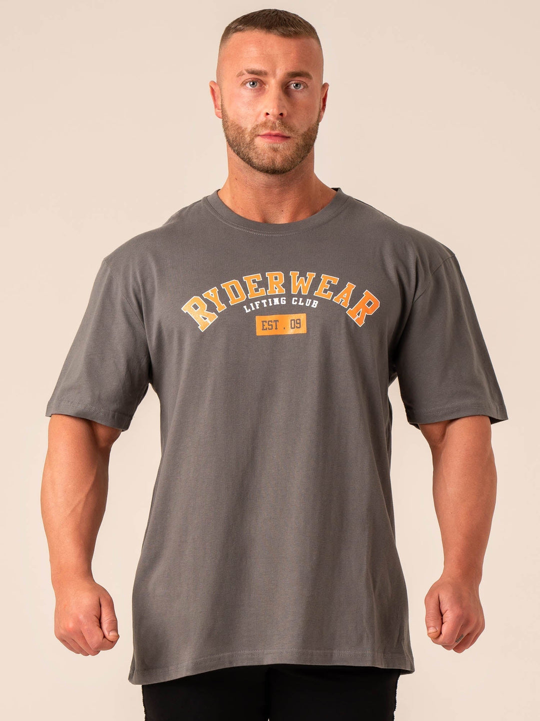 Varsity Oversized T-Shirt - Charcoal Clothing Ryderwear 
