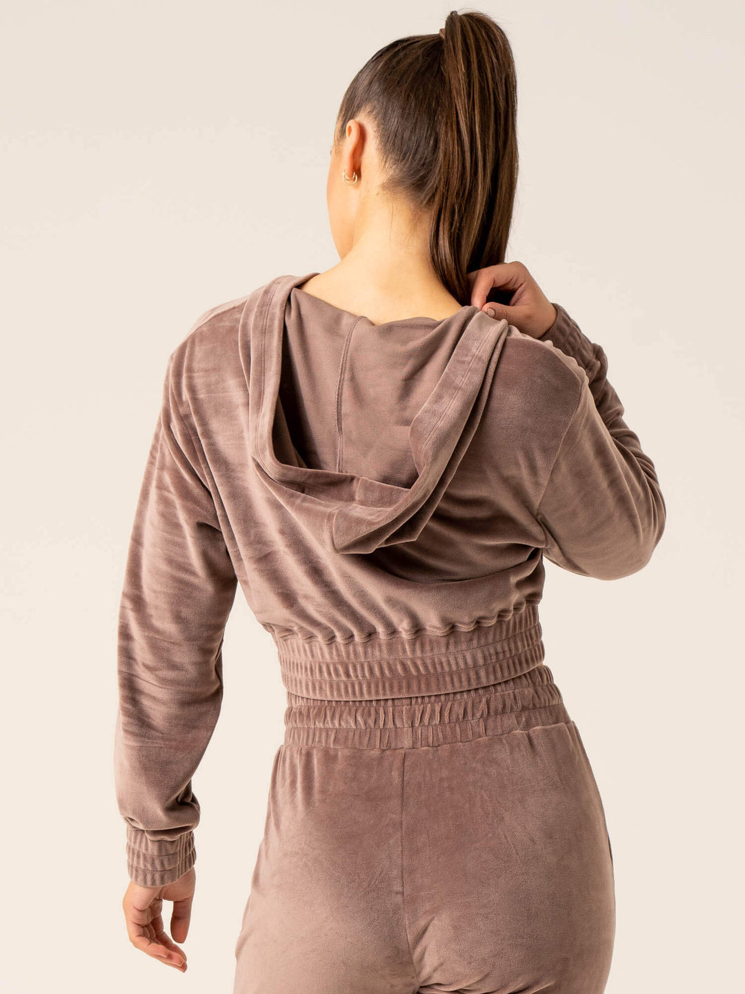 Velour Track Jacket - Taupe Clothing Ryderwear 
