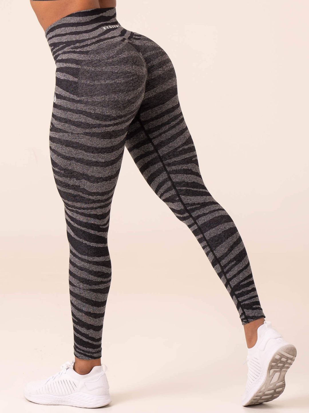 Yoga Set, Yoga Legging, Printed Workout Set Top and Legging, Zebra in Black